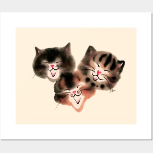 Laughing cat faces Posters and Art